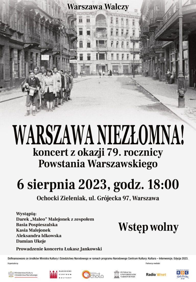 Warszawa Niezłomna! – koncert z okazji 79. rocznicy Powstania Warszawskiego
