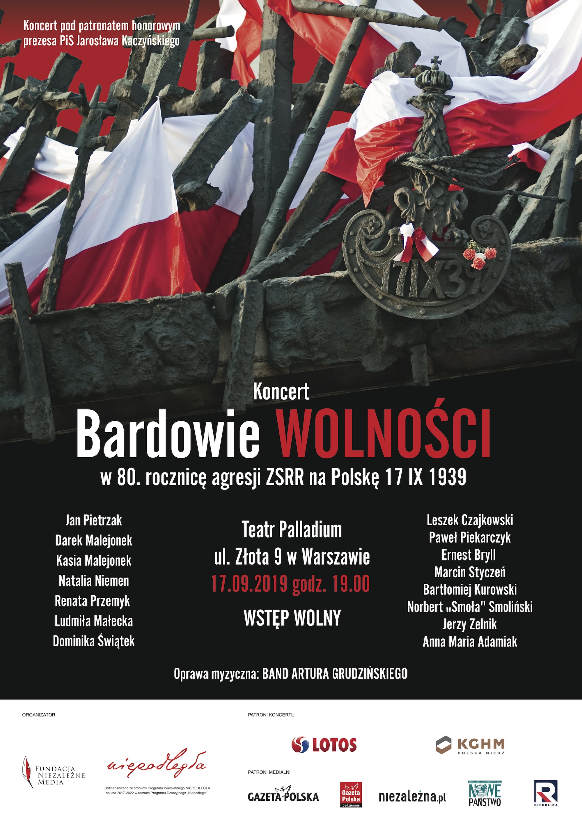 Koncert Bardowie Wolności pod Patronatem Honorowym Prezesa PiS Jarosława Kaczyńskiego