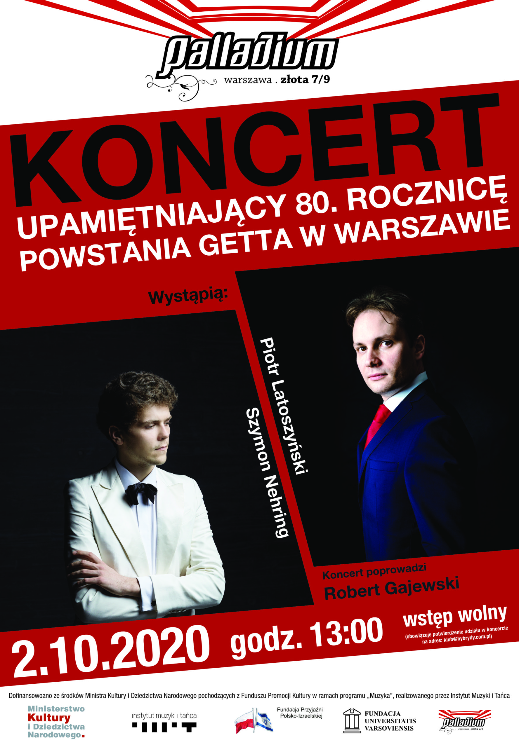 Koncert symfoniczny upamiętniający 80. rocznicę powstania Getta w Warszawie